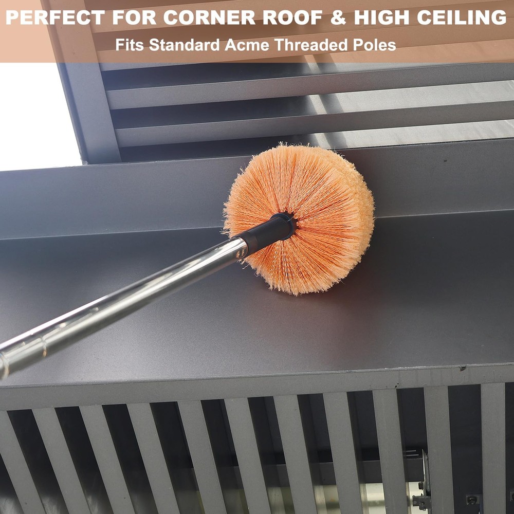 2 Pack Twist-On Cobweb Duster Head Brush – High Efficiency Spider Brush with ...