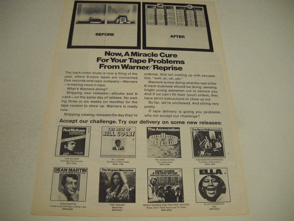 The ASSOCIATION Neon Philharmonic DEAN MARTIN Rod McKuen 1988 Promo Display Ad