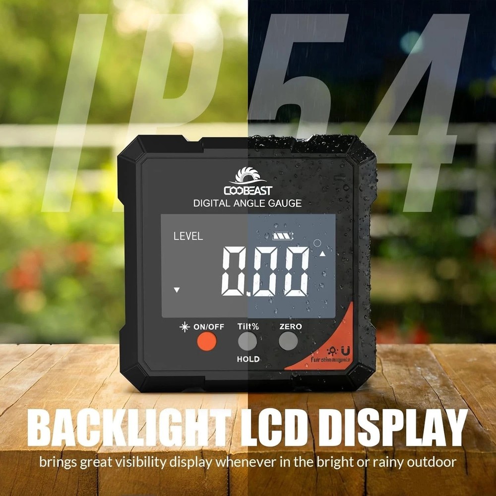 Precision Magnetic Digital Angle Finder with Laser - Rechargeable, Compact Tool