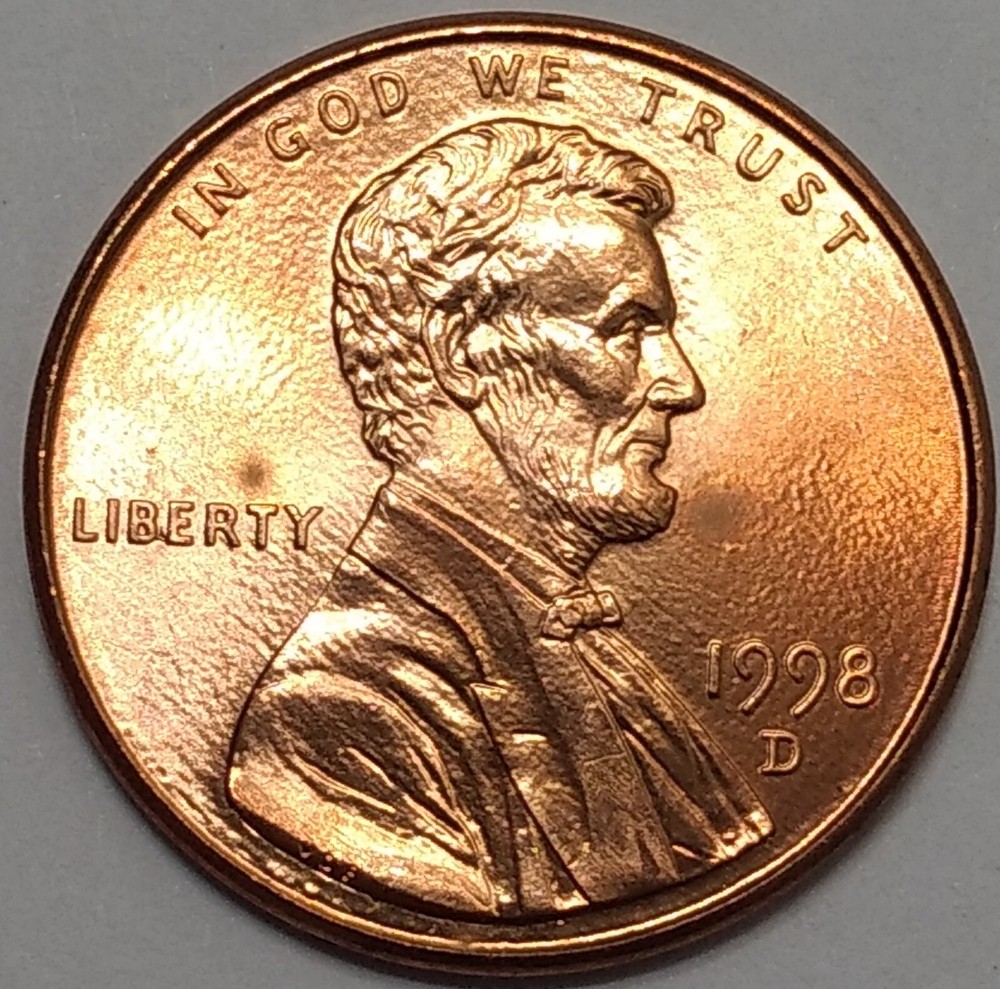 1998-D Lincoln Cent Gem BU ~ "BIE" Error
