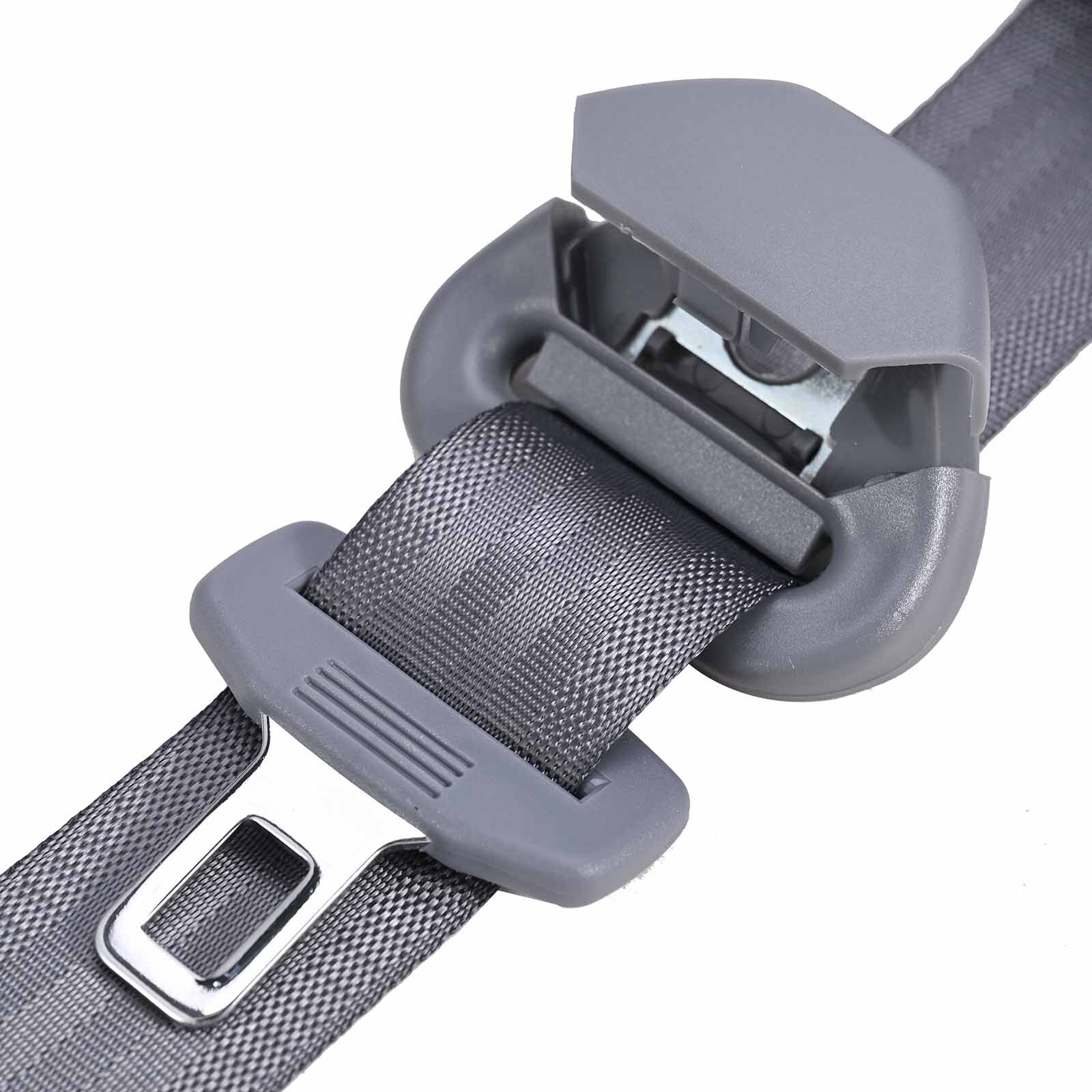 2* Retractable 3 Point Fixed sensor Seat Belt Straps Car Adjustable Belt Gray