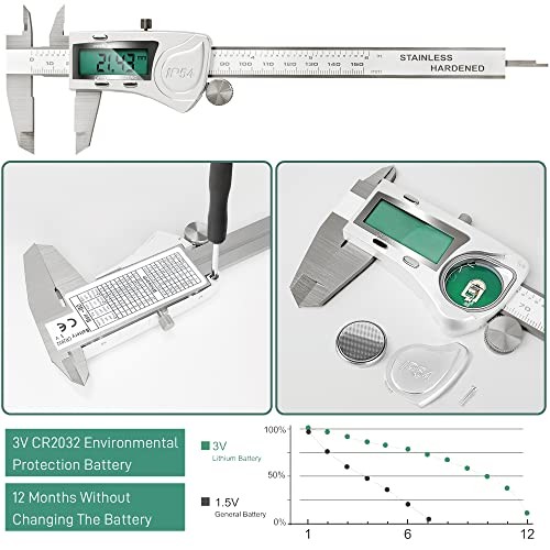 Electronic Digital Vernier Caliper Measuring Tool, IP54 Waterproof LCD01