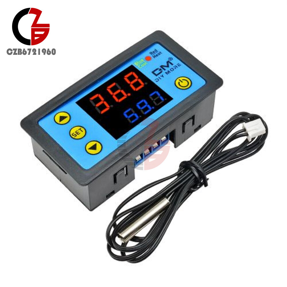 W3231 Digital Dual LED Thermostat Temperature Controller + NTC Sensor 110-220V