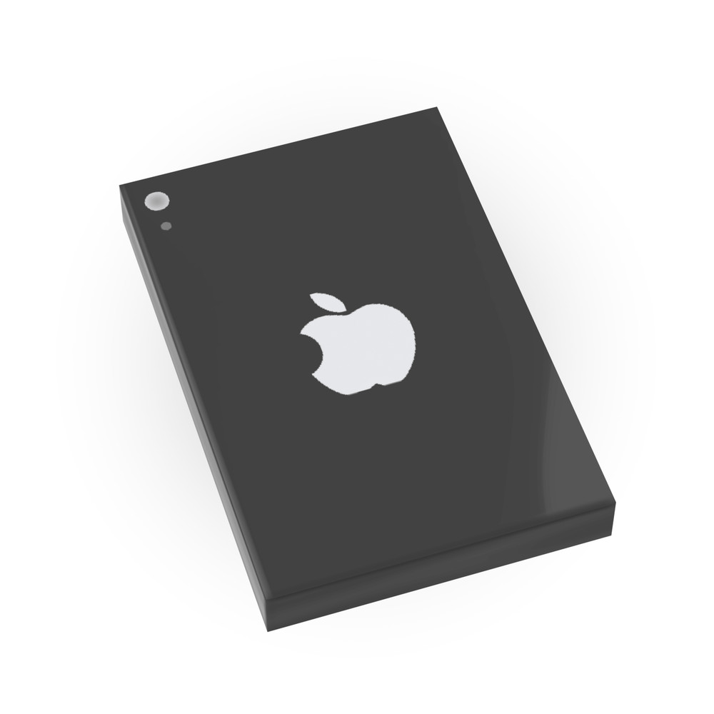 Fruit Tablet- Black - Custom Printed (2x3) - Brick City - MOC Electronic Device