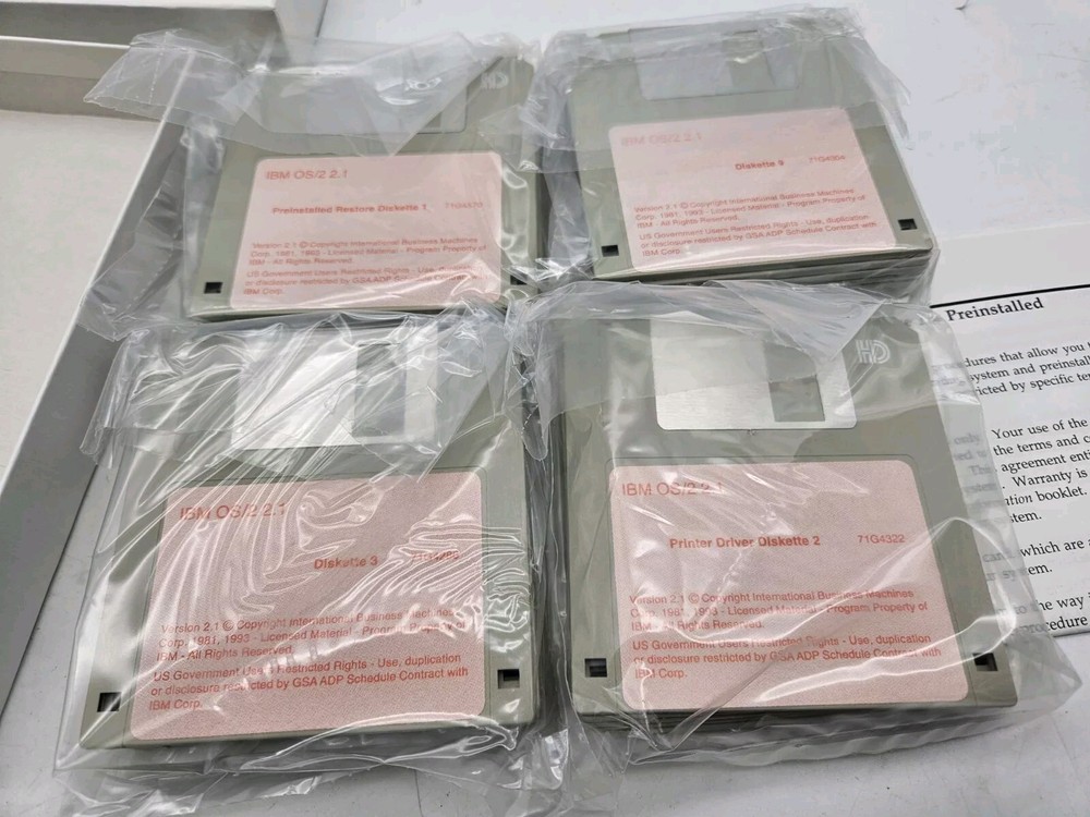 Vintage Ibm Backup Disks Diskette OS/2 2.1