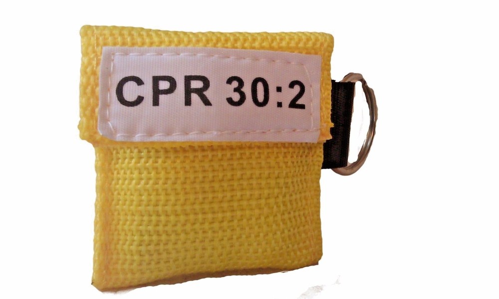 10 Yellow CPR Face Shield Mask in Pocket Keychain