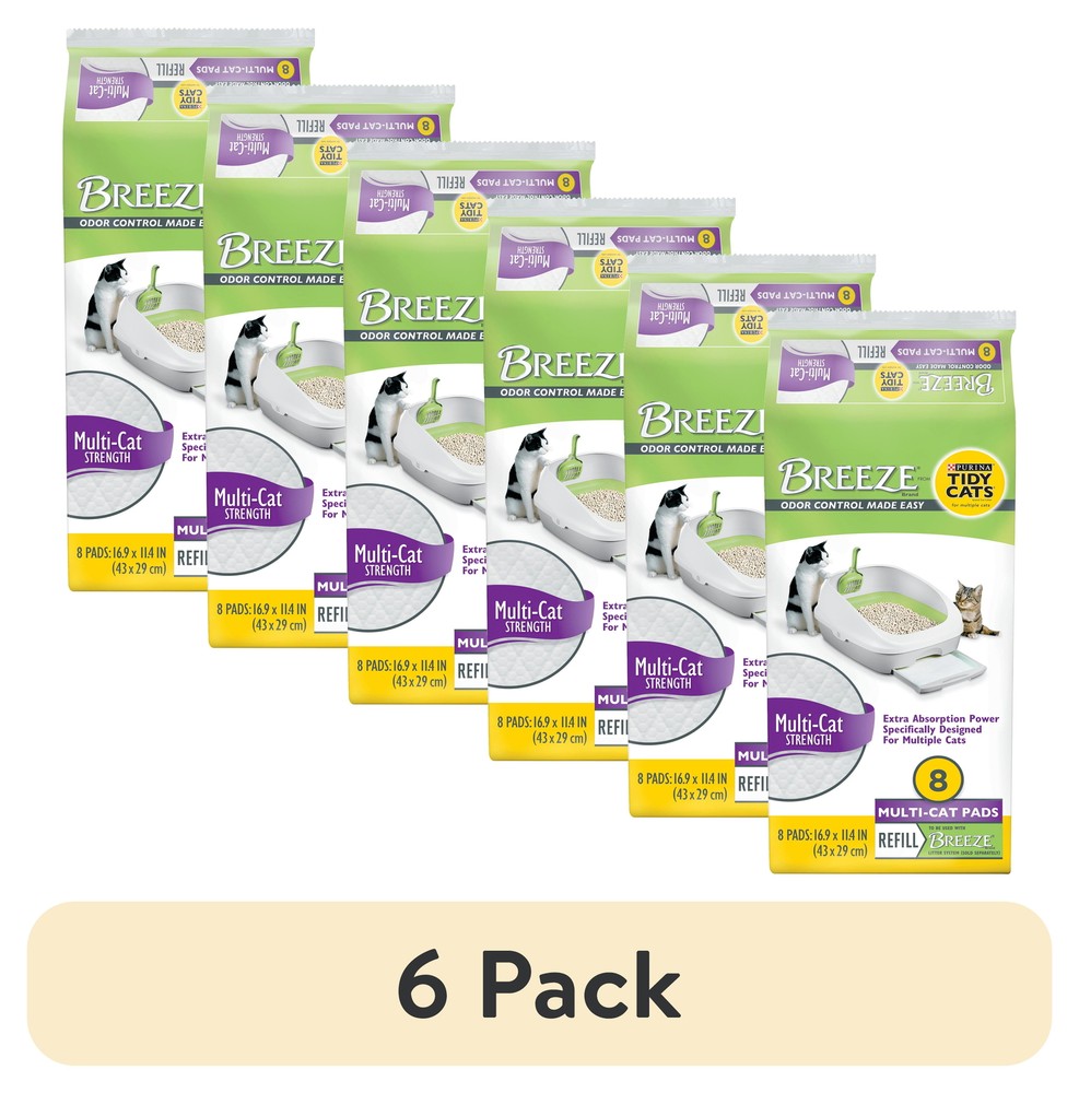 Cats Breeze Absorbent Cat Litter Pads, Multi Strength, Odor Control, Refills,