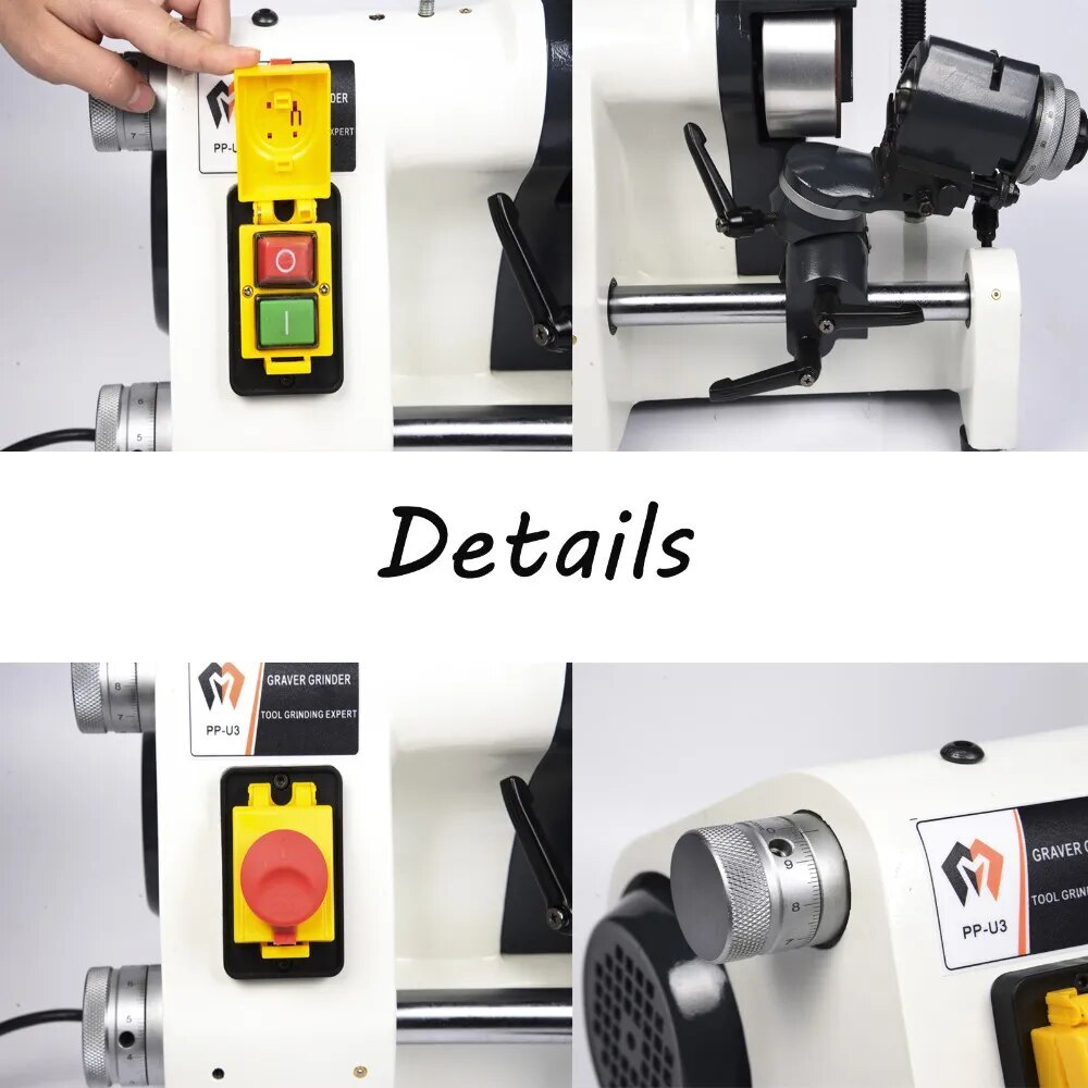 CE 220V U3 R8 Collets Universal Cutter Grinder Drill Sharpener Sharpening