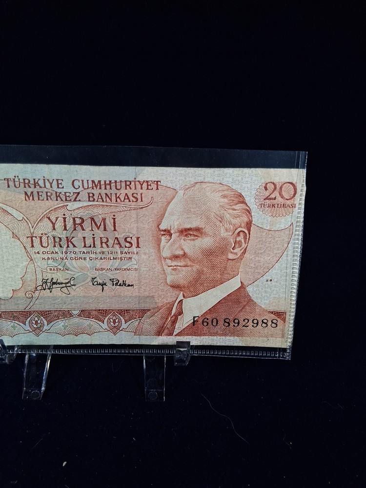 1970 TURKEY 20 LIRA BANKNOTE