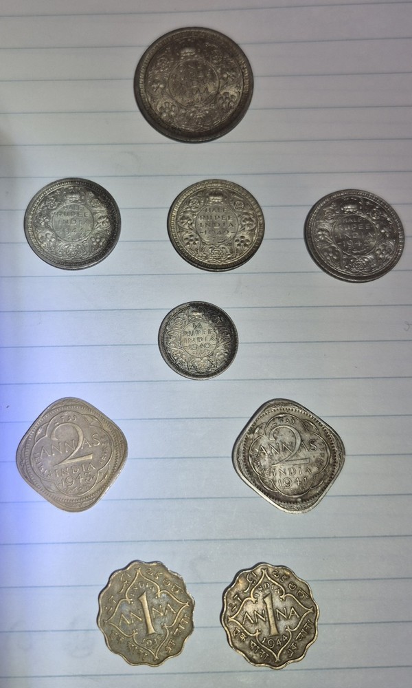 Indian Silver Rupees And Annas