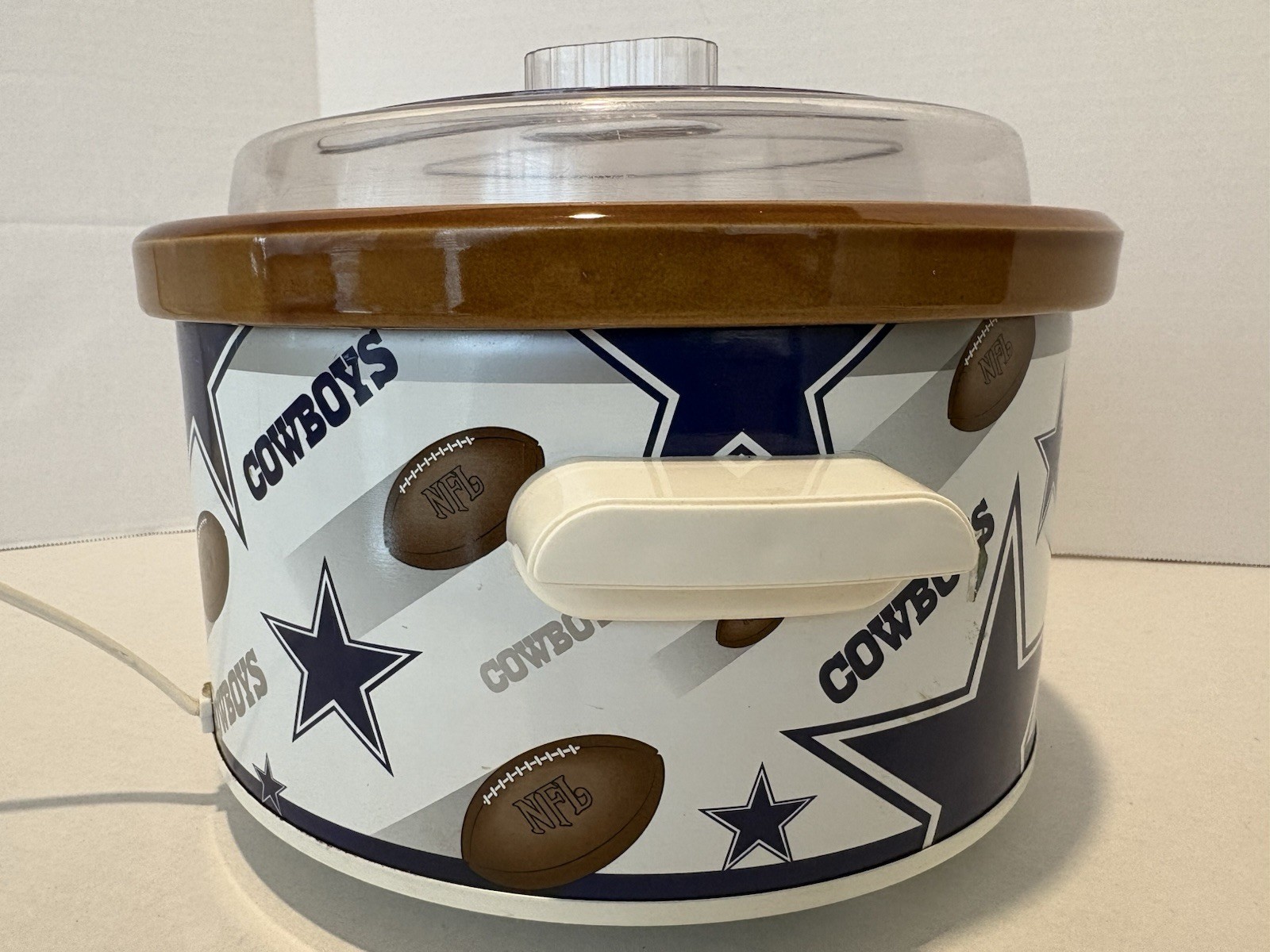 VINTAGE Rival Dallas Cowboys Slow Cooker Crockpot Stoneware 4qt