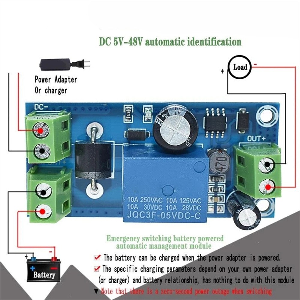 YX850 Failure Automatic Switching Standby Battery Charging DC 5V-48V Module