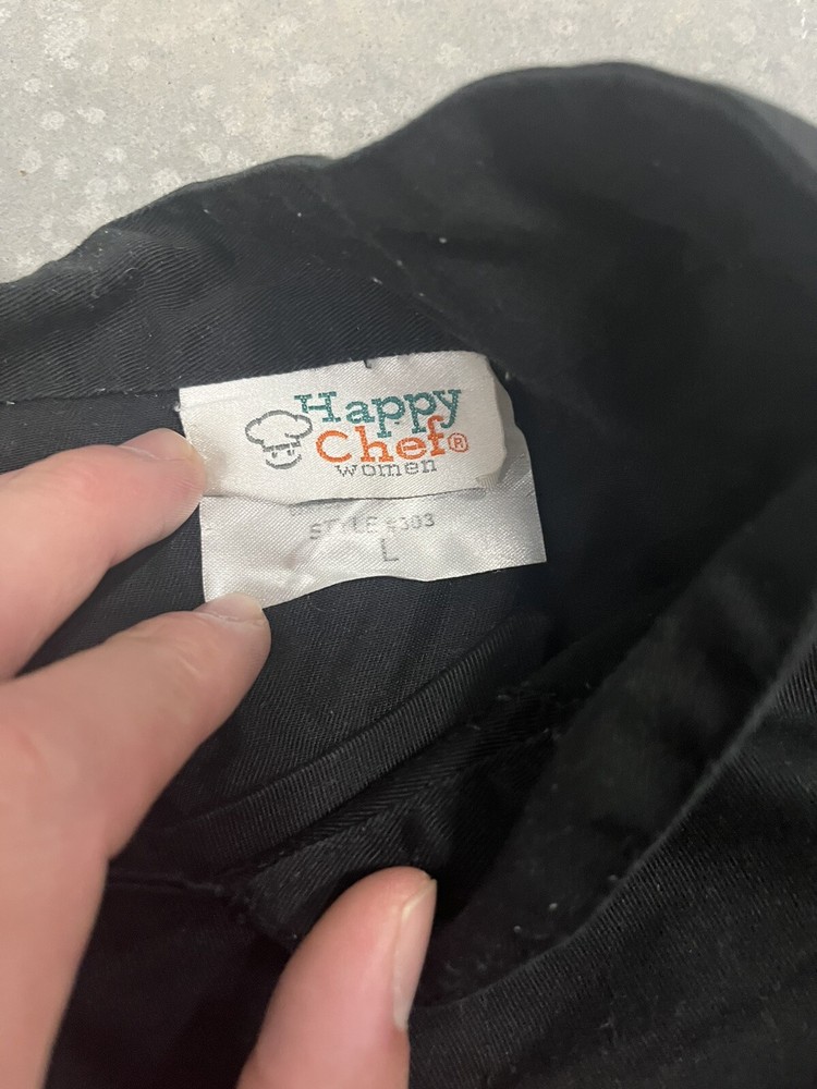happy chef coat men's large black