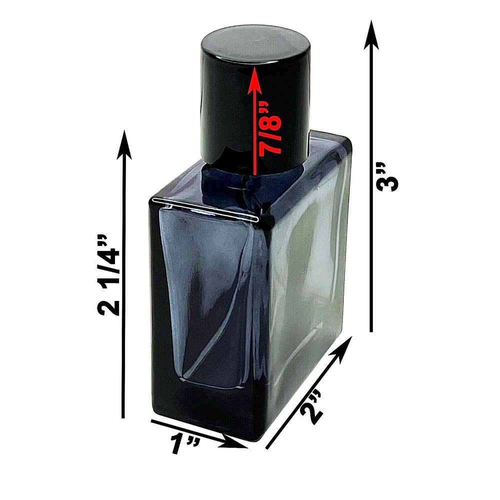 30ml 1oz blue empty glass perfume square spray bottles silver atomizer