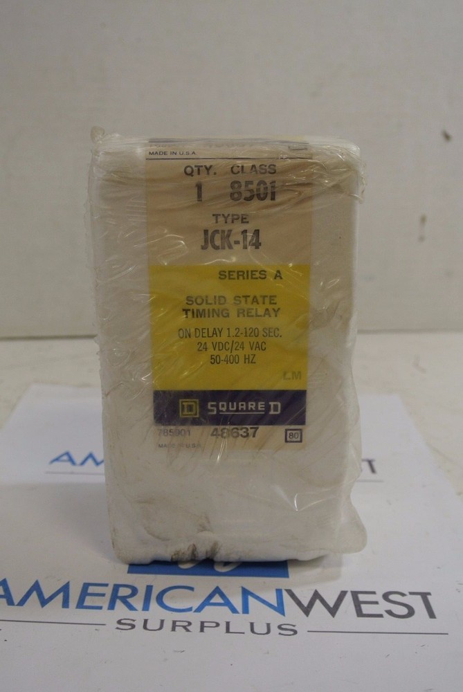 Square D 8501 JCK14 Solid State Timing Relay On Delay 1.2-120 Seconds 24V NEW