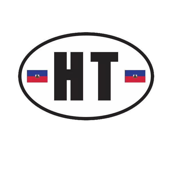 Haiti Oval Sticker Decal