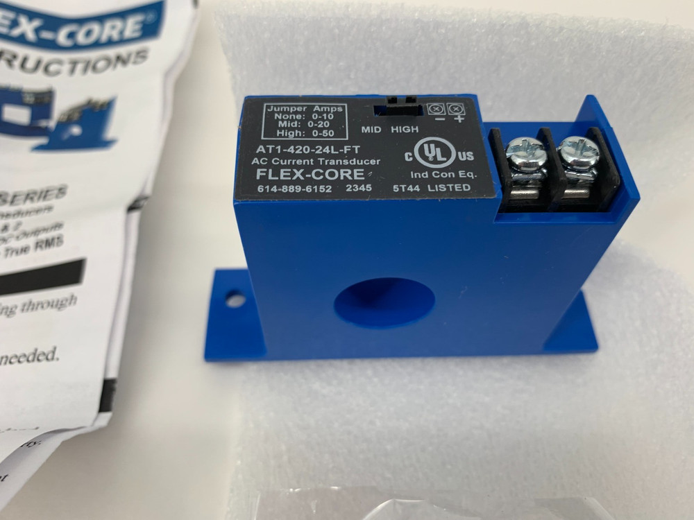 Flex-Core AT1-420-24L-FT Solid Core AC Current Transformer 0-10 0-20 & 0-50A
