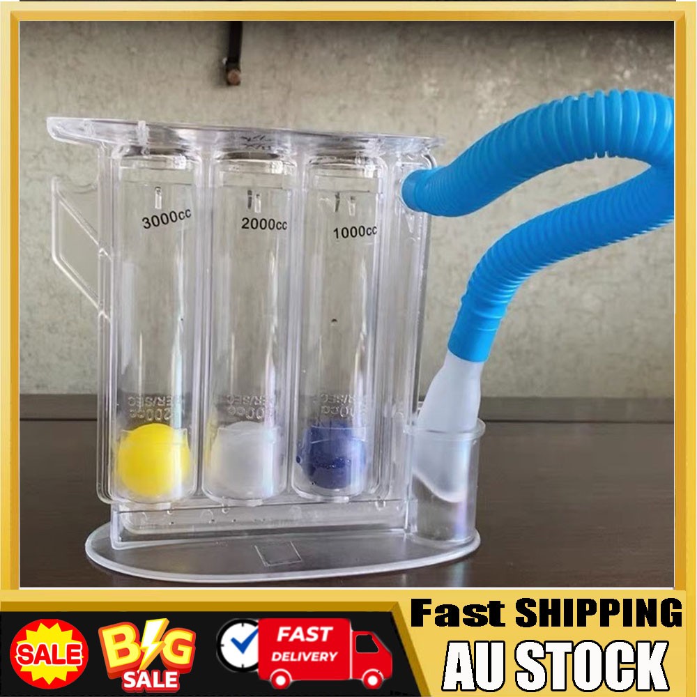 Lung Deep Breath Spirometer Breathing Exerciser Trainer Incentive Spirometry KU