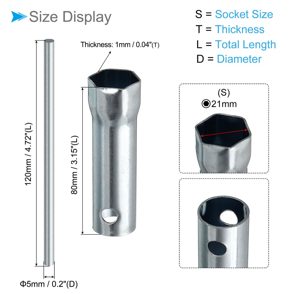 7pcs Motorcycle Ignition Spark Plug Spanner Wrench Socket