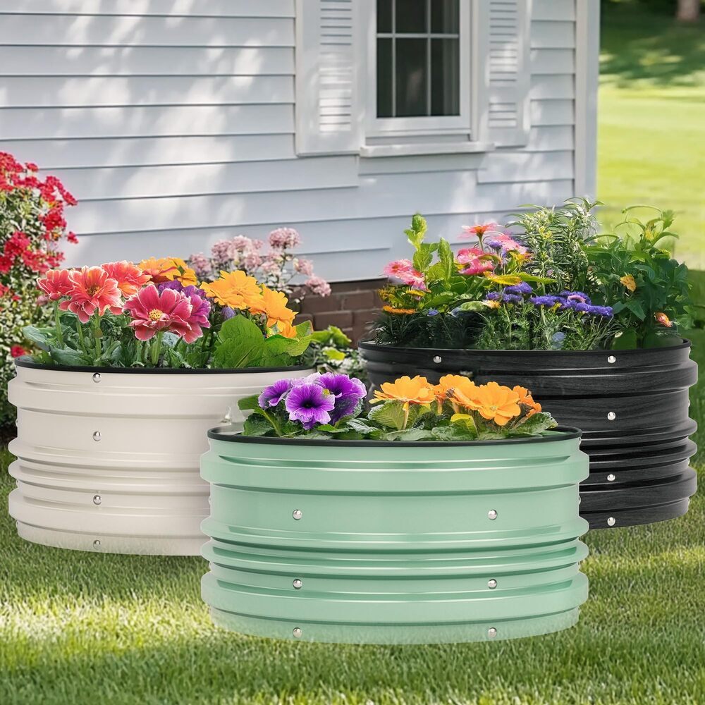 WORKPRO 3PC 2x2x1FT Galvanized Raised Garden Bed Set Rust & Corrosion Protection