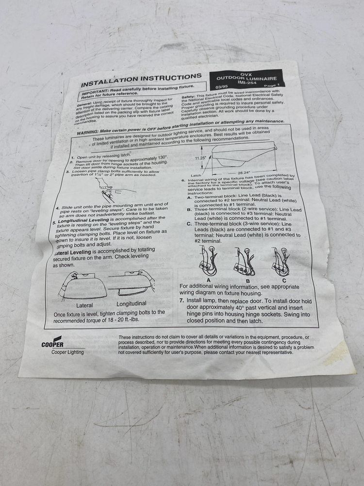 Cooper OVX25SW83E Security Light Fixture (Used)