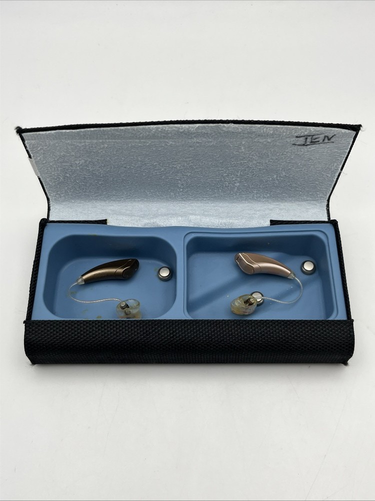 Audibel Silver Platinum Range Hearing Aids LR Set Case - UNTESTED NEEDS CLEANING