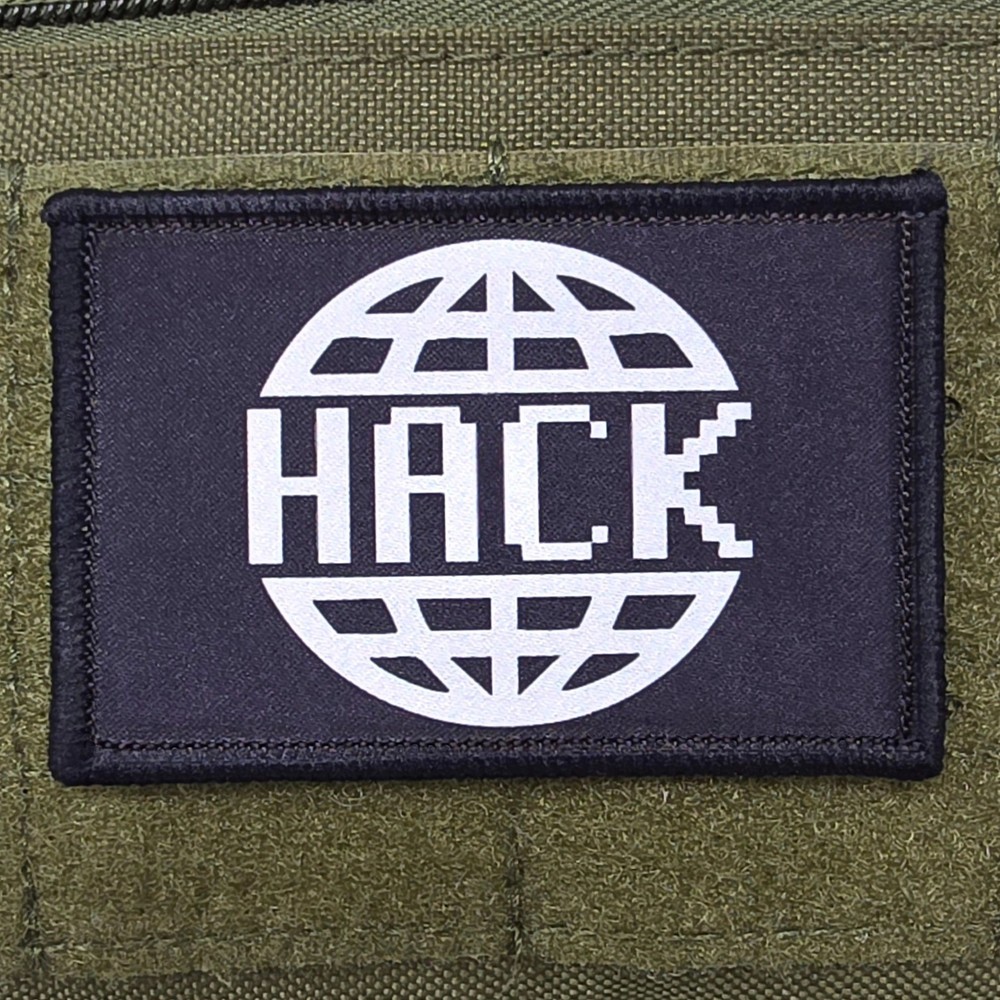 Hack The Planet Patch Moral Tactical Meme Military Army USA Flag Hook & Loop 3x2