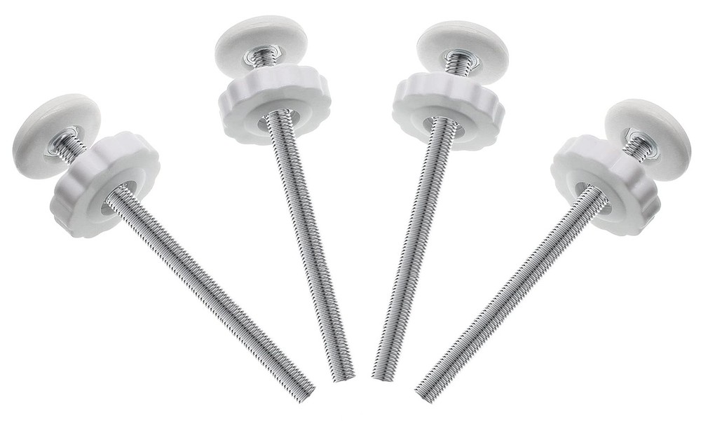 4Pcs Universal Baby Gate Threaded Spindle Rod, M8 Medium (12cm x 20cm), White