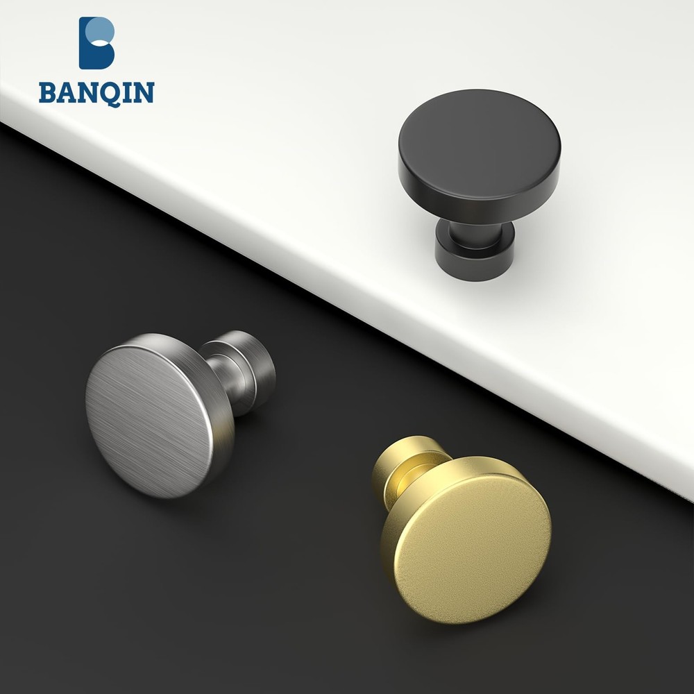 5 Pack Cabinet Knobs Brushed Nickel - Solid Drawer Knobs for Dresser, Modern ...