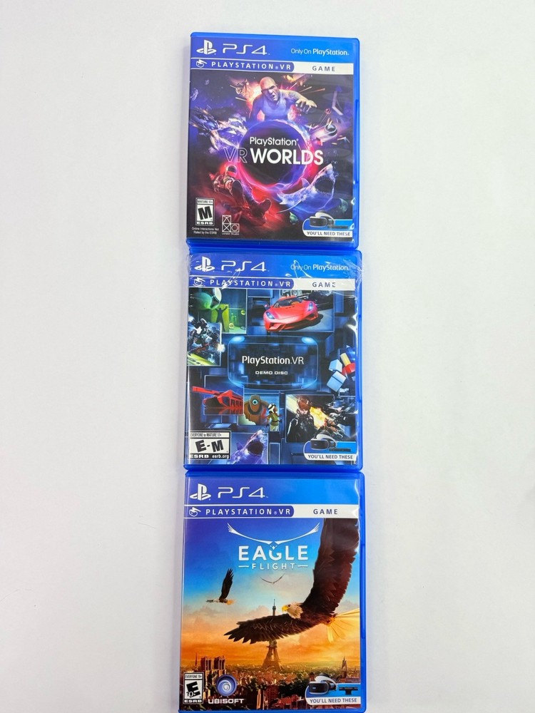 Sony PlayStation 4 PS VR Headset Bundle w/ 3 Games