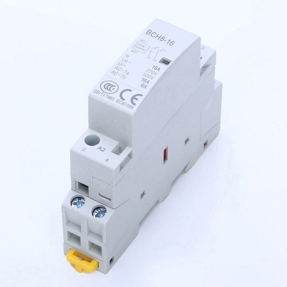 Household Contactor AC230V 2P 16A 2NO Rail Mounting Modular Contactor Automatic