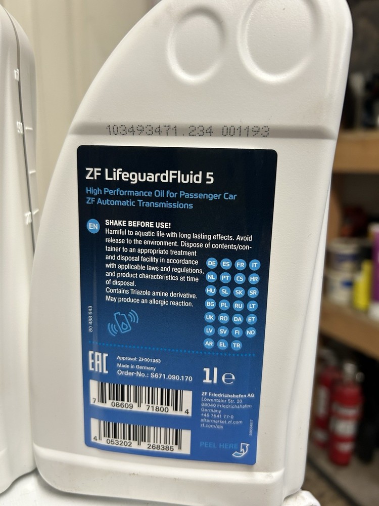 ZF Lifeguard 5 Fluid Automatic Transmission Fluid, ATF