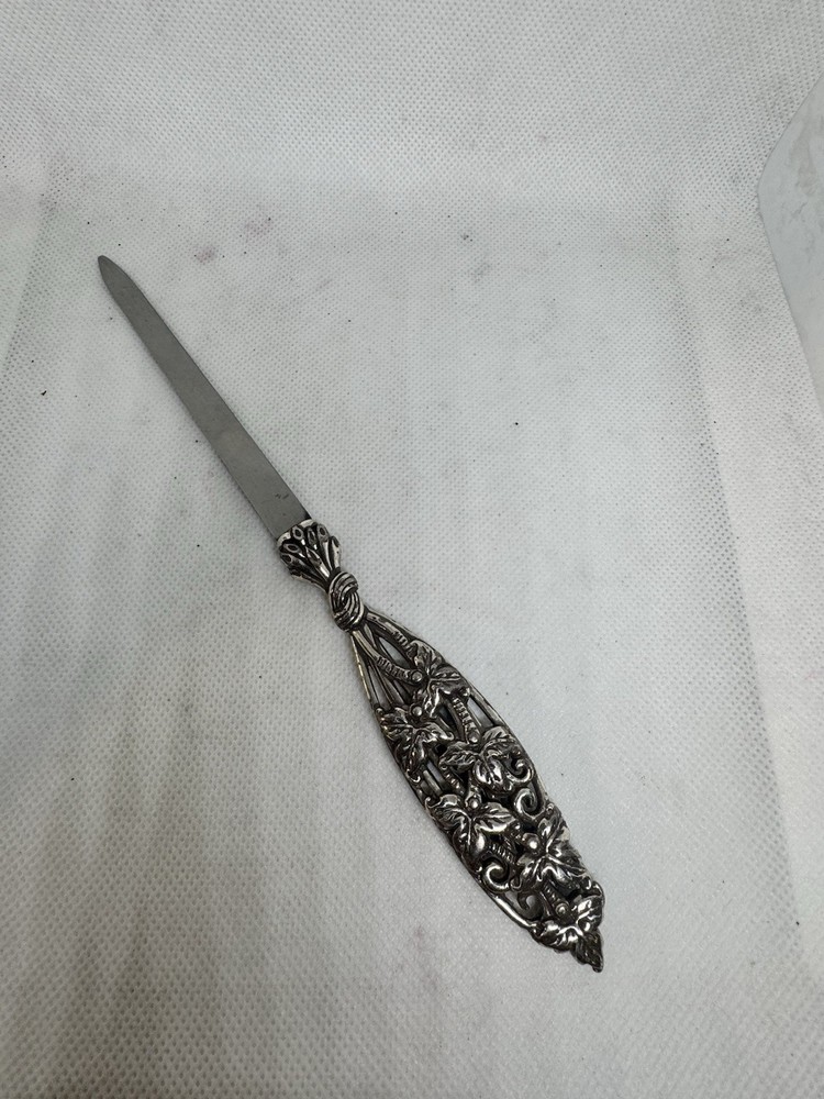 Cast Openwork Foliate Letter Opener Sterling Silver
