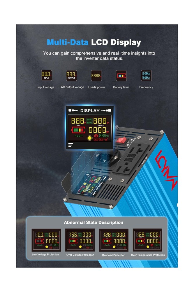 2500W Sump Pump Battery Backup System - Uninterruptible Power Source Pure Sin...