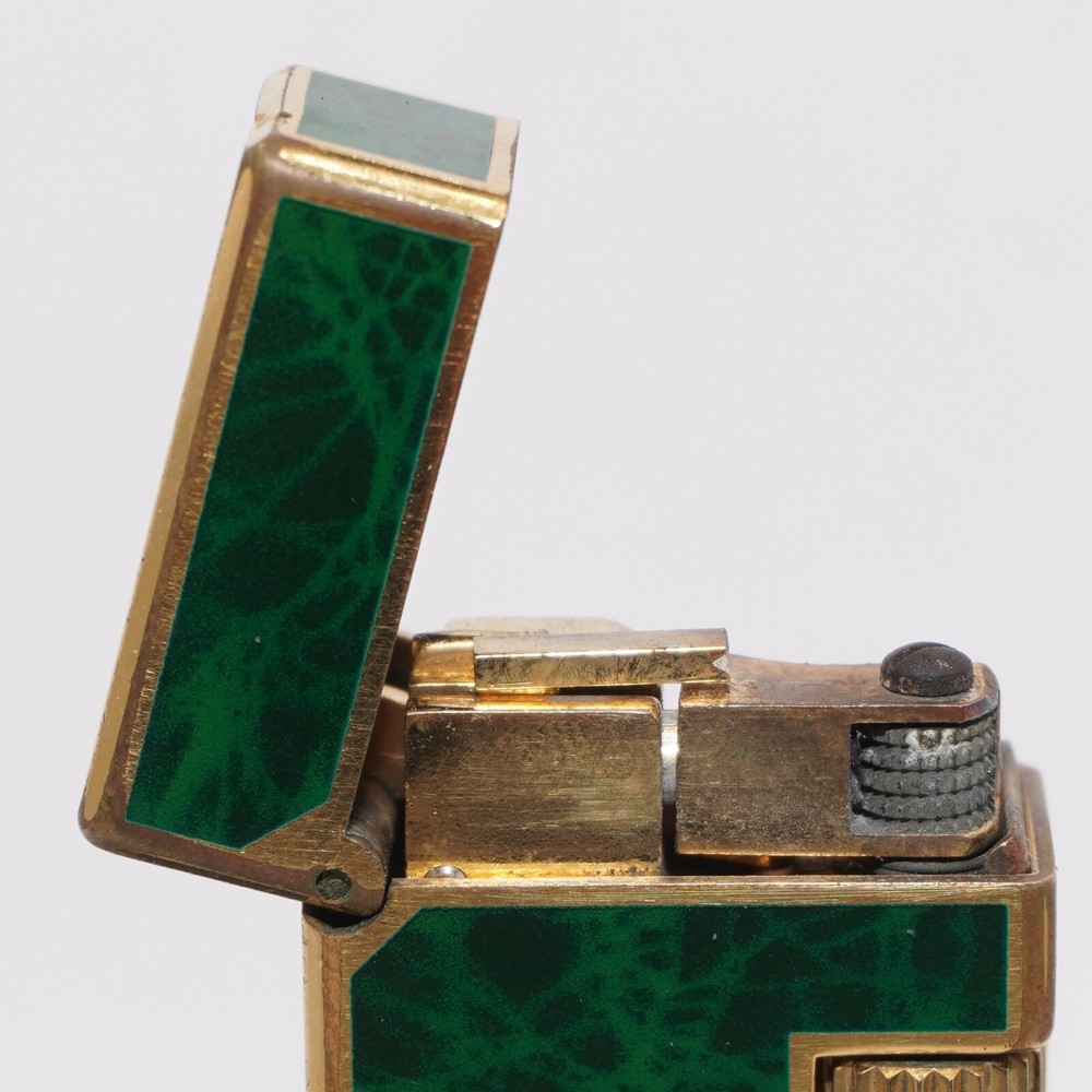Dunhill Rollagas Lighter_Green Shell-Ultrasonically cleaned_Working