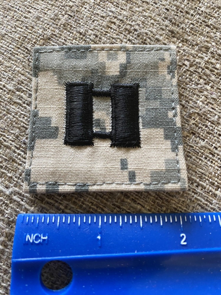 US Army Captain CPT O-3 Rank ACU Hook / Loop Pattern Military Patch INV6327
