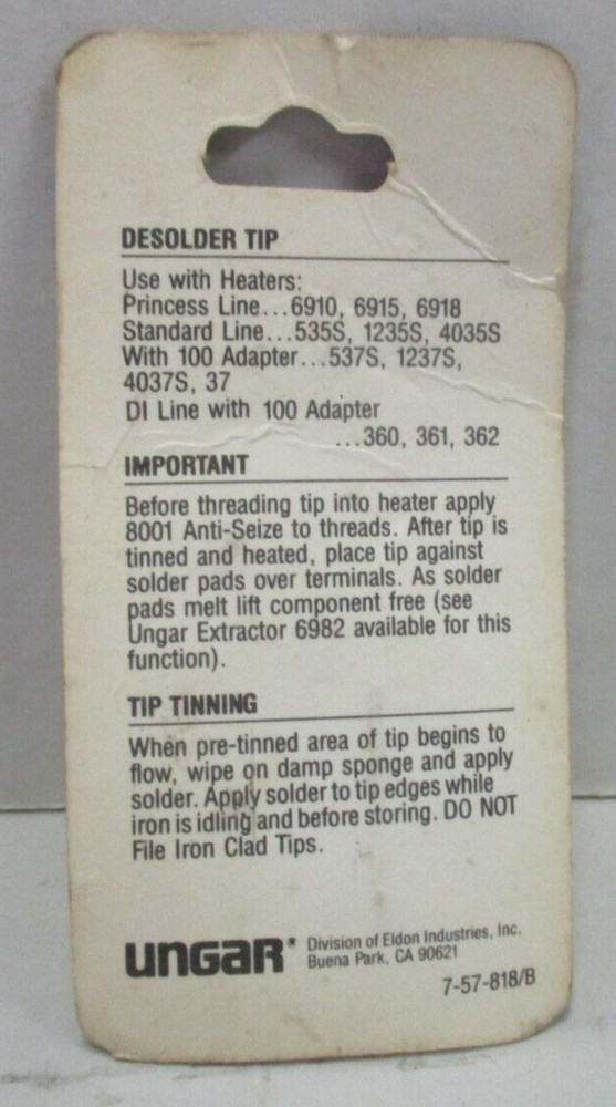 Ungar Slotted Bar Desolder Tip # 6948