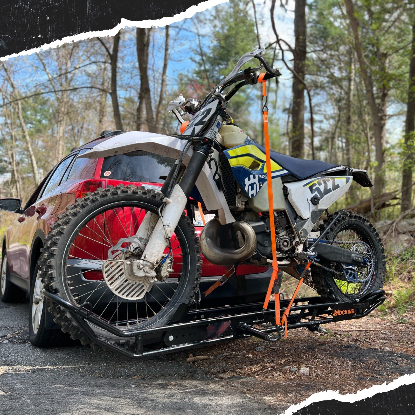 Mockins 500 lbs.Capacity Dirt Bike Hitch Hauler with Tilting Loading Ramp