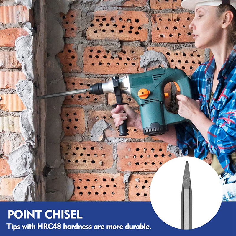 WORKPRO 17-Piece SDS-Plus Rotary Hammer Drill Bits Chisel Set High-Quality Bits