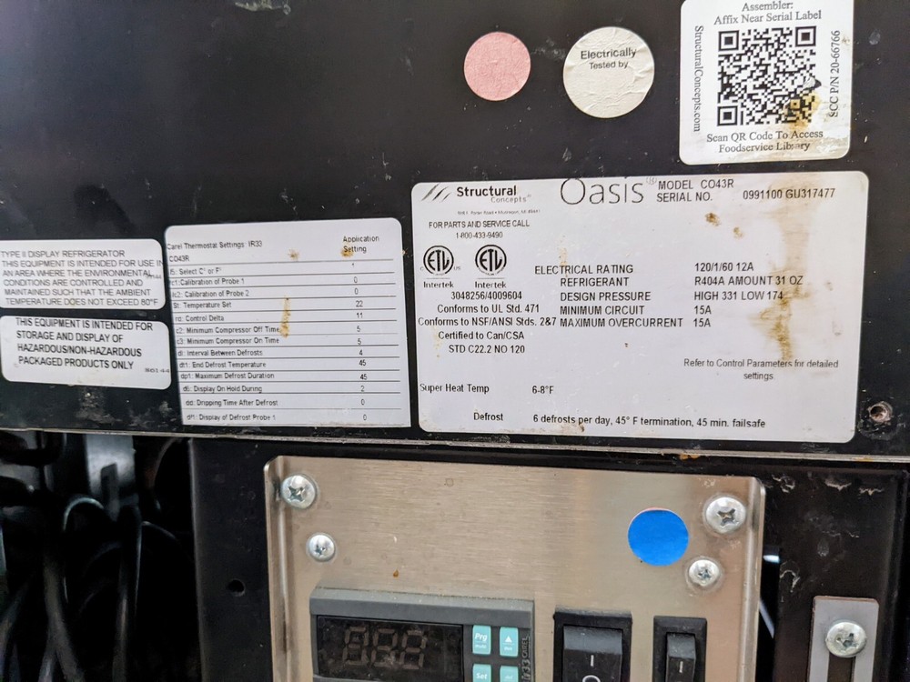 Oasis Refrigerator Self-Serve Display Case