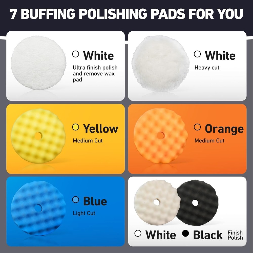 6-inch Polishing Pad Set, 7-Piece Set