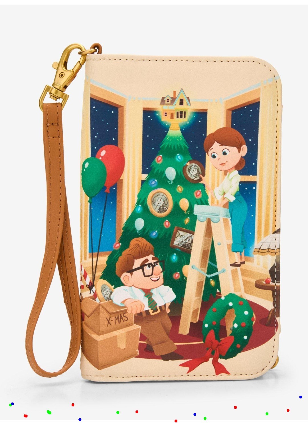 Loungefly Disney Pixar Up Carl & Ellie Christmas Tree Tech Wallet - NWT & Wrap