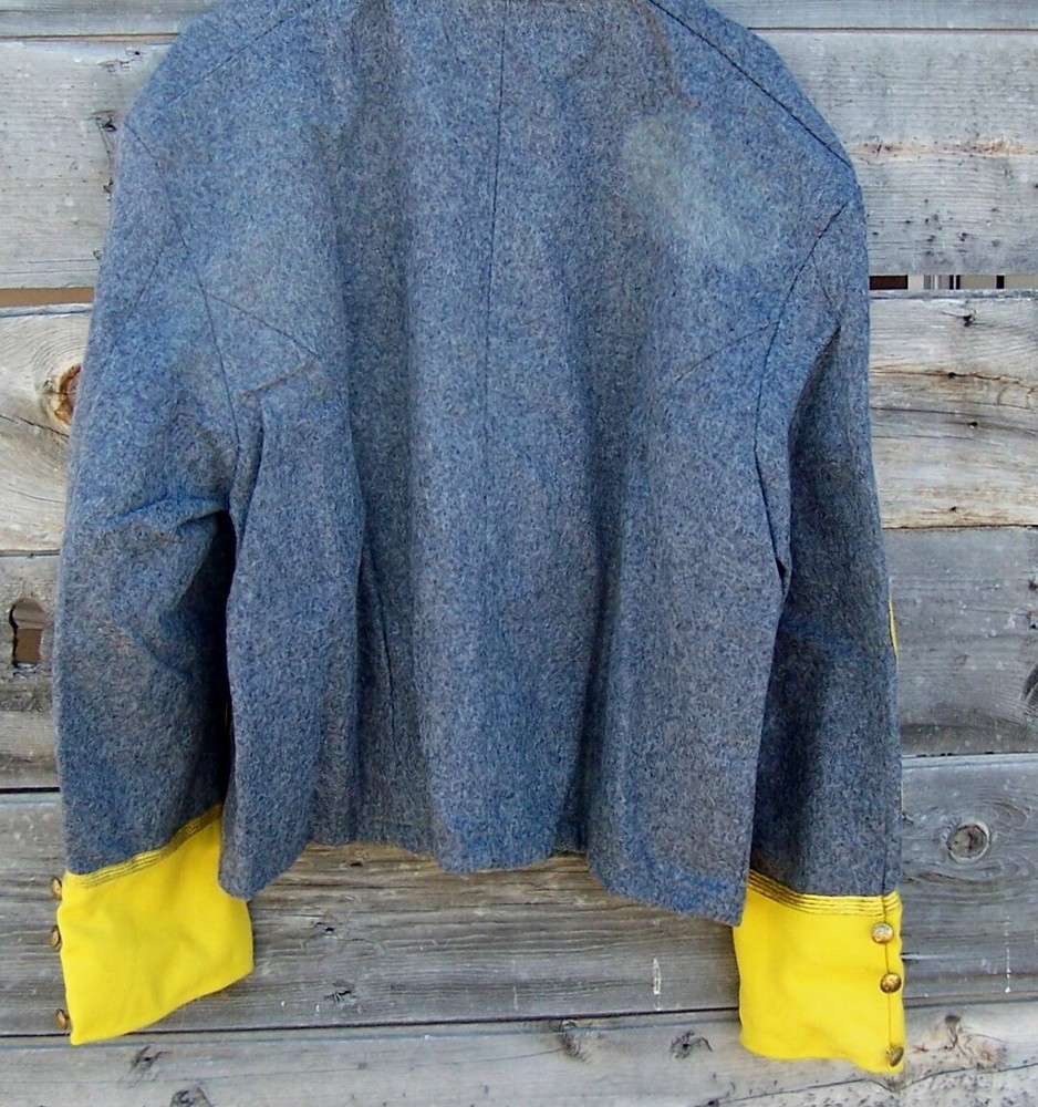 civil war confederate reenactor cavalry shell jacket with 4 row braids 50