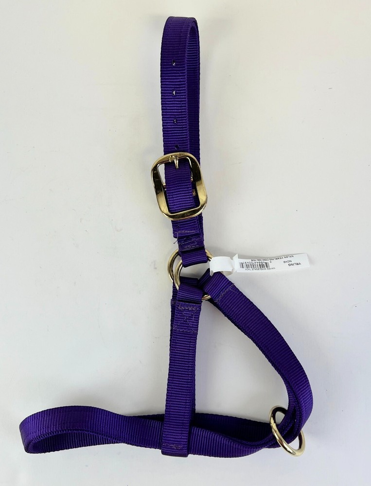 TWO(2) Basic Adjustable Nylon Yearling Halter Purple & Burgundy - Brand New