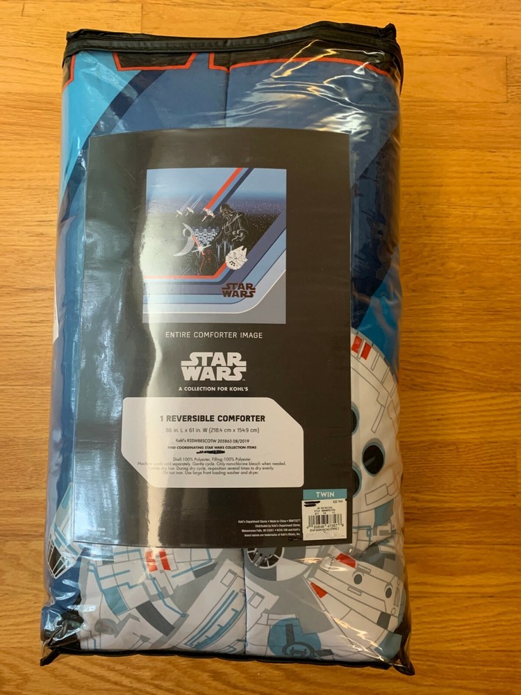 Star Wars Racing Stripe Reversible Microfiber Comforter, Twin, New with Tags