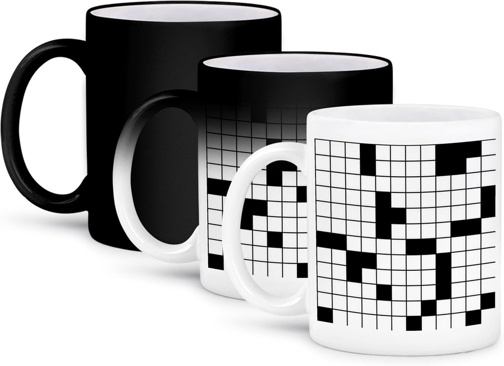 Crossword Pattern, Magic Transforming Mug, 11-Ounce