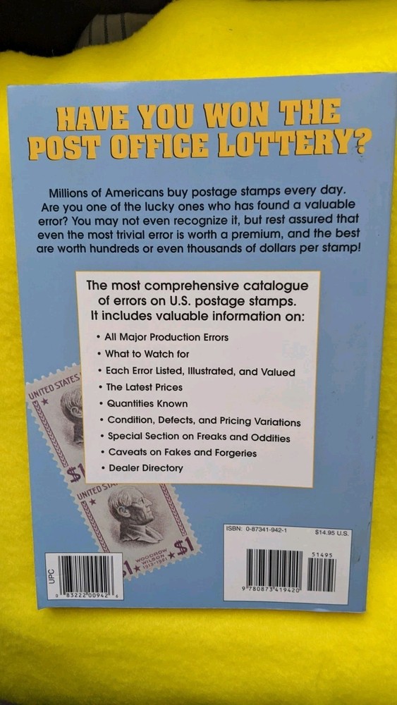 2001 CATALOGUE OF US STAMP ERRORS PAPERBACK BOOK