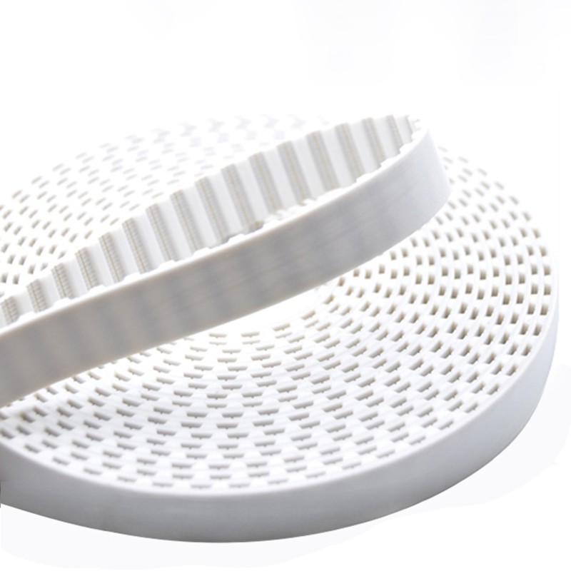 T5/AT5 Timing Belt Open White Polyurethane With Steel Wire Width 10/15/20~40mm