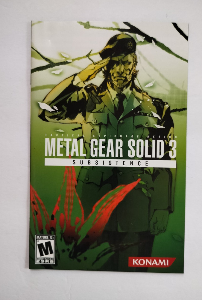 Metal Gear Solid 3 Subsistence PlayStation 2 Authentic Manual Instructions PS2