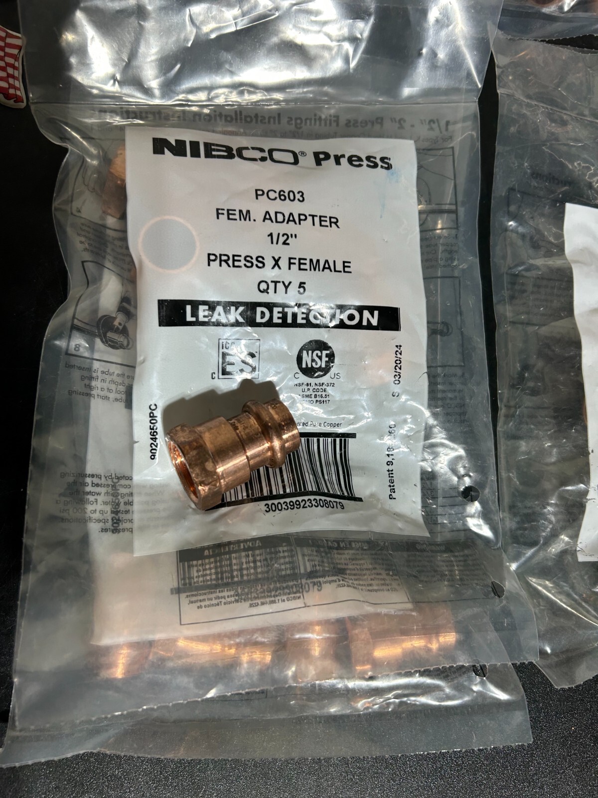 MADE IN USA 80 - NIBCO VIEGA PROPRESS COPPER FITTINGS 1/2" PRO PRESS